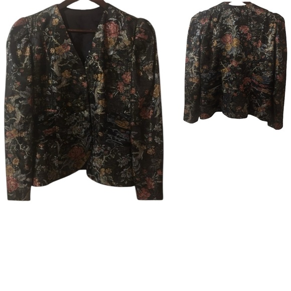 Miss Elliette vintage black floral blazer - Picture 5 of 12